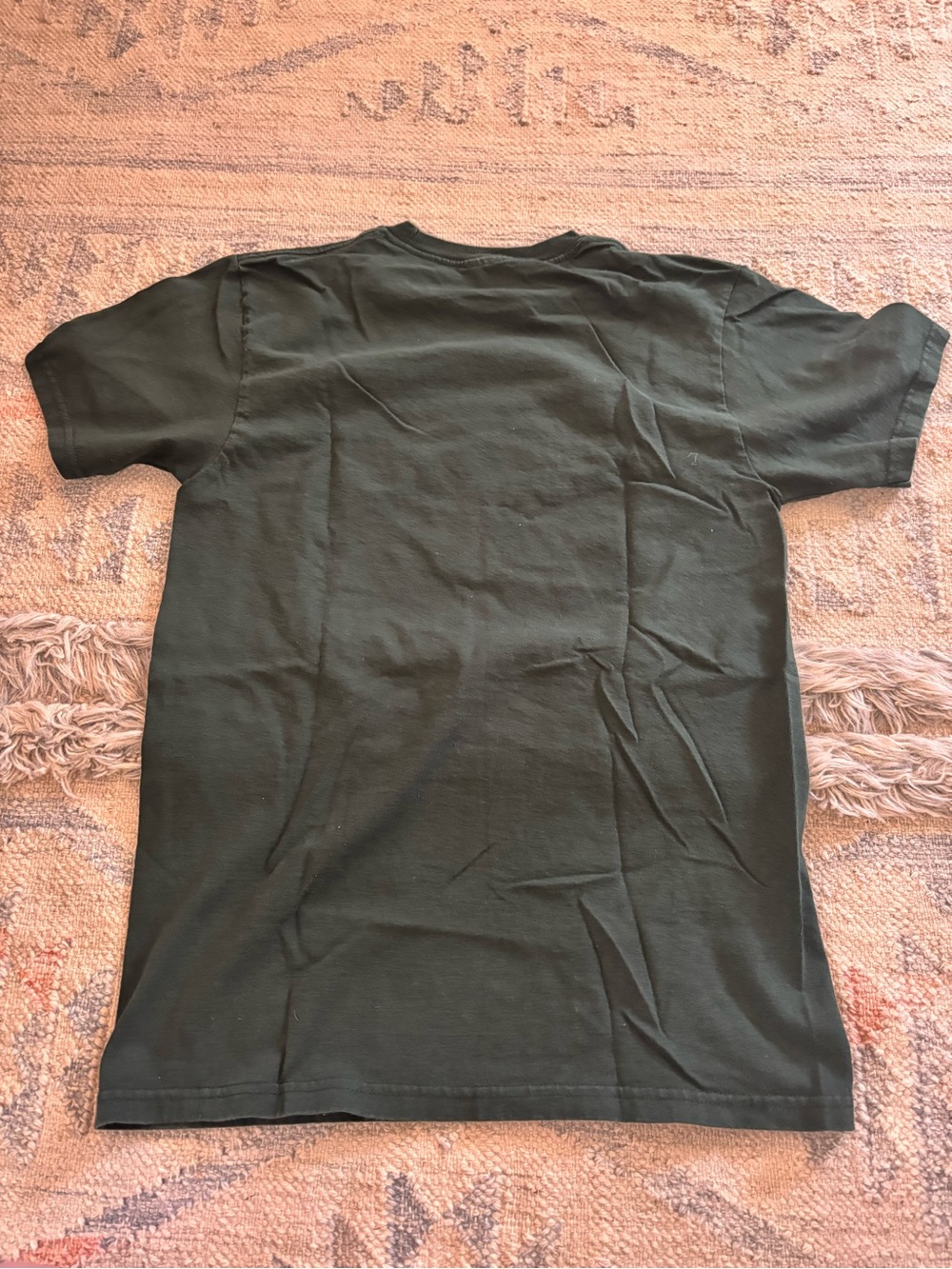 Vans Dark Green T-Shirt with Orange & White Checker Graphic - Picture 4 of 4